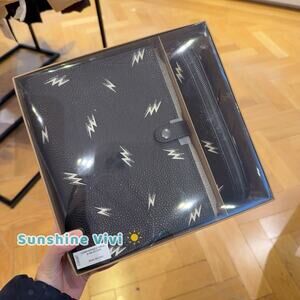 NWT Coach Boxed Notebook And Pencil Case Set With Lightning Bolt Print CDC87